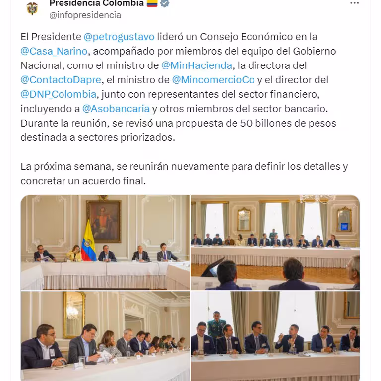 Acuerdo Petro Asobancaria inversiones forzosas Colombia, plan de reactivación económica, críticas inversiones forzosas, sector financiero colombiano